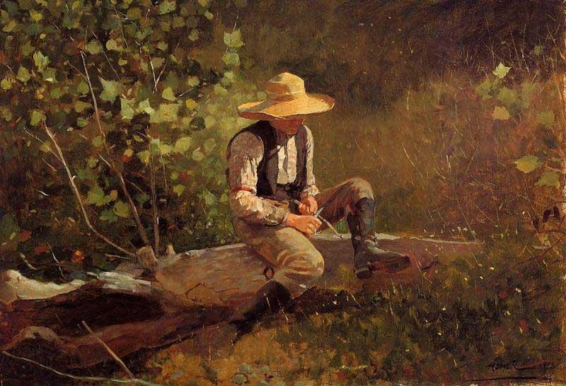 Winslow Homer The Whittling Boy Norge oil painting art